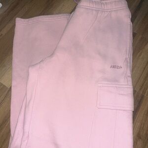 Aritzia Soft Pink Sweatfleece Pants